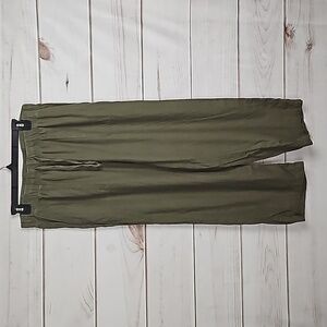 Lucky Brand Olive Linen Pull On Relaxed  Pants - Size Medium